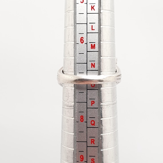 Antique Solid Silver Moonstone Ring Ruby Cluster … - image 9