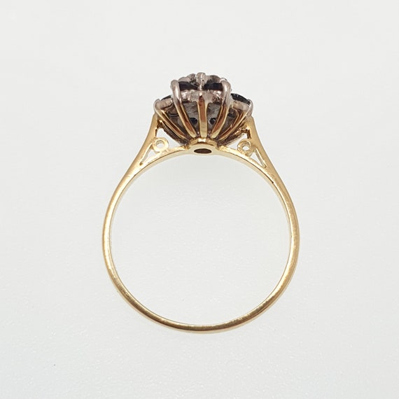 Vintage Diamond & Sapphire 18k Gold Ring Solid 18… - image 6