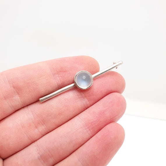Antique Moonstone Brooch Solid Silver Victorian V… - image 2