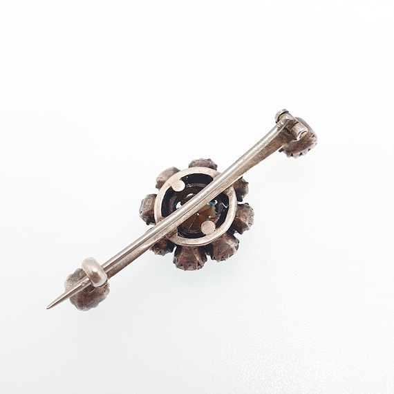 Antique Solid Silver Aquamarine Paste Brooch Vict… - image 5