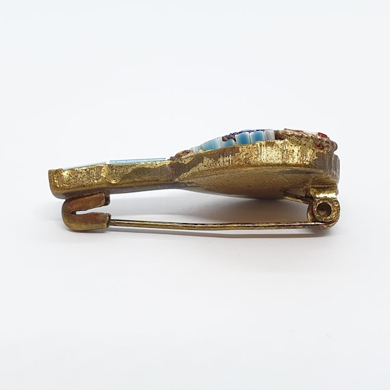 Antique Micromosaic Lute Brooch Pin Micro Mosaic … - image 4