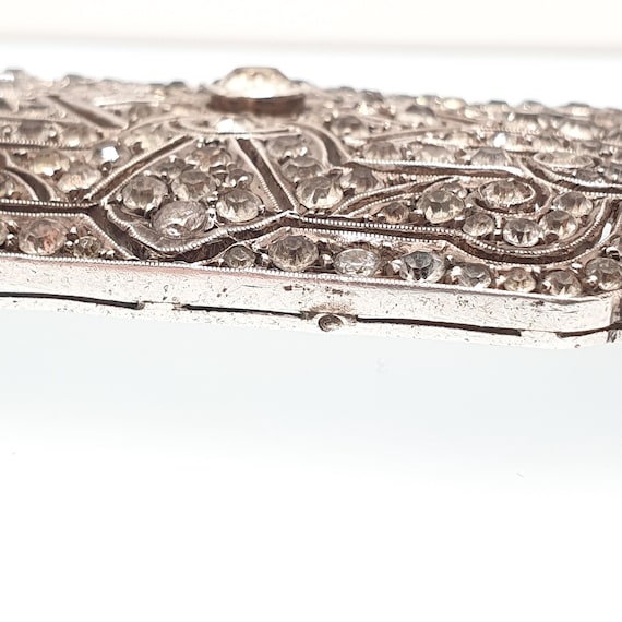 Antique Solid Silver Diamond Paste Brooch Art Dec… - image 6