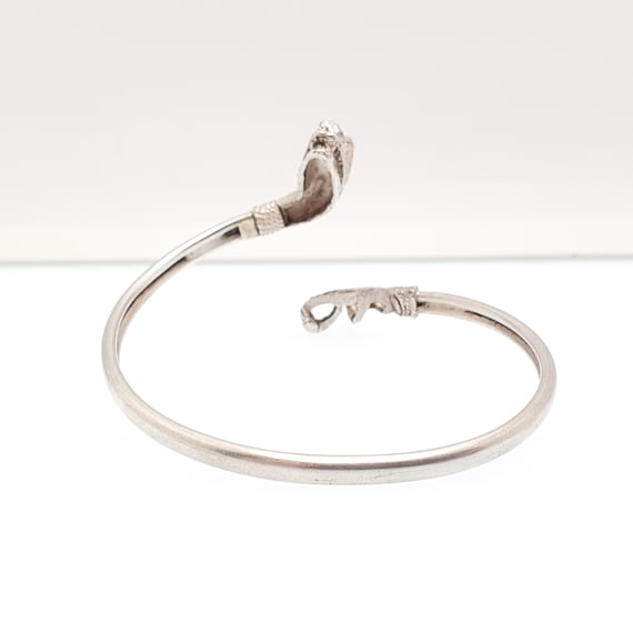 Antique Victorian Solid Silver Snake Bangle Brace… - image 6