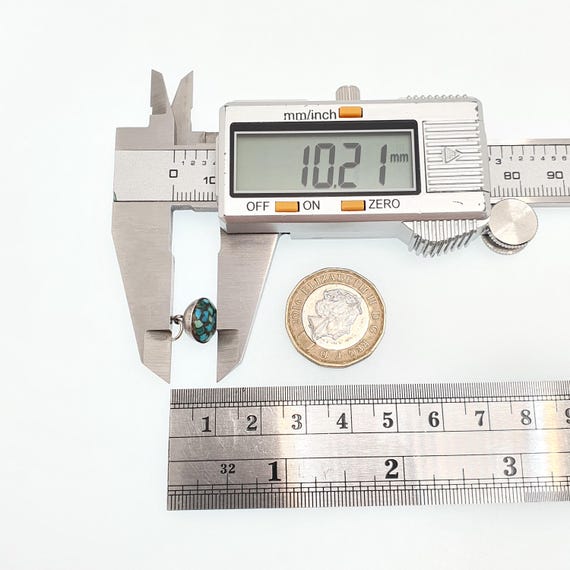 Antique Turquoise Solid Silver Pendant Victorian … - image 6