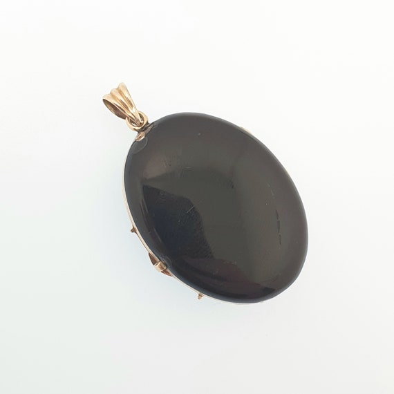 Antique Victorian 9ct Gold Black Enamel Locket Mo… - image 4