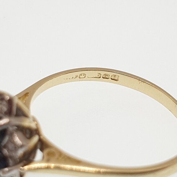 Vintage Diamond & Sapphire 18k Gold Ring Solid 18… - image 7