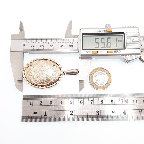 Antique Solid Silver Victorian Locket Dome Centre… - image 9