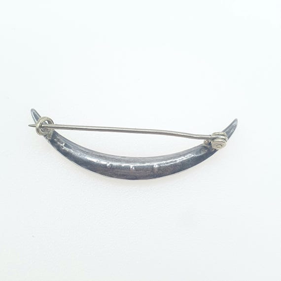 Antique Solid Silver Crescent Moon Diamond Paste … - image 5