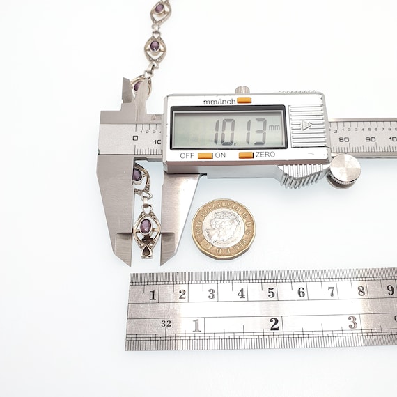 Antique Solid Silver Amethyst Paste & Seed Pearl … - image 8