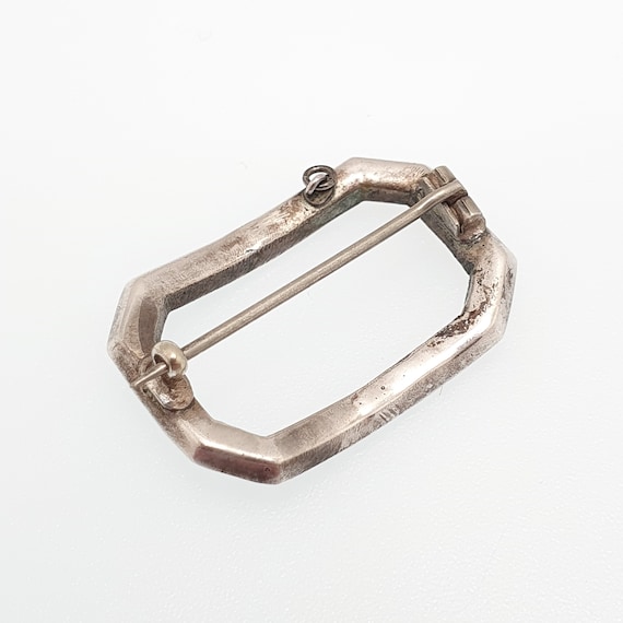 Antique Georgian Paste Solid Silver Brooch Pin Bu… - image 5