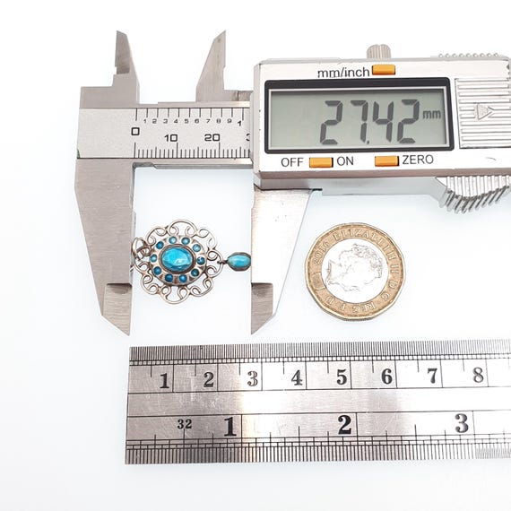 Antique Solid Silver Enamel Pendant Art Nouveau N… - image 7