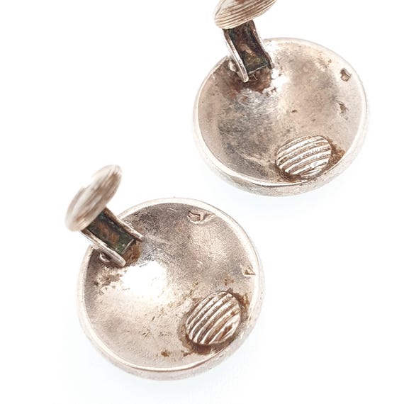 Antique Solid Silver Turquoise Glass Earrings Mar… - image 7