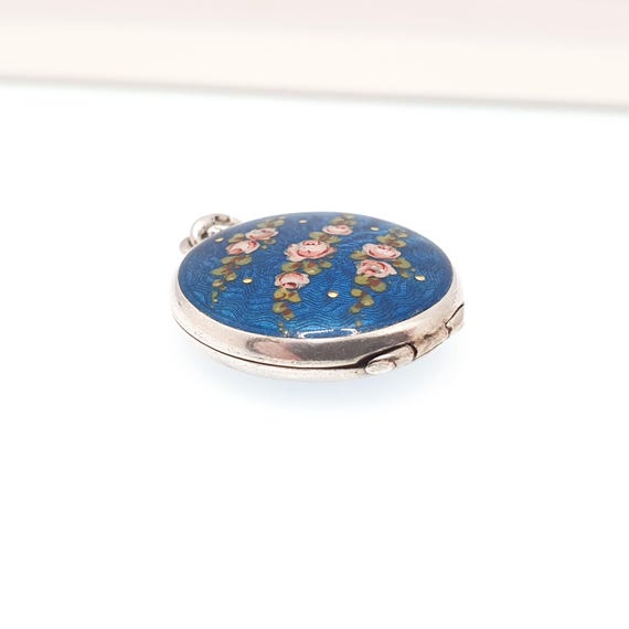 Antique Guilloche Enamel Solid Silver Locket Edwa… - image 8