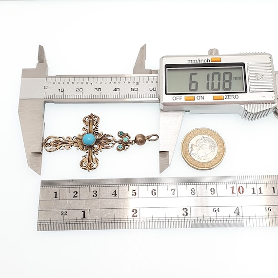 Antique Austro Hungarian Solid Silver Turquoise C… - image 7