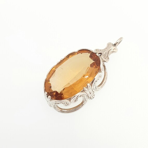 Antique Victorian Citrine Solid Silver Necklace P… - image 3