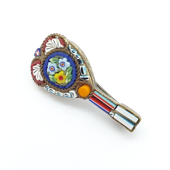 Antique Micromosaic Lute Brooch Pin Micro Mosaic … - image 3