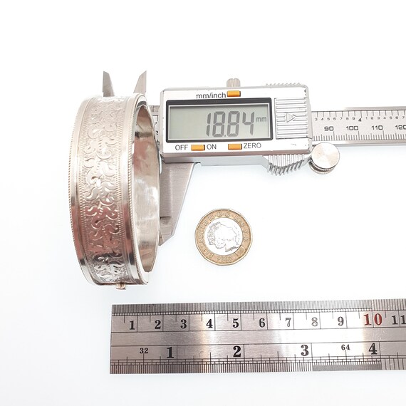Victorian Solid Silver Antique Snap Bracelet Bang… - image 8