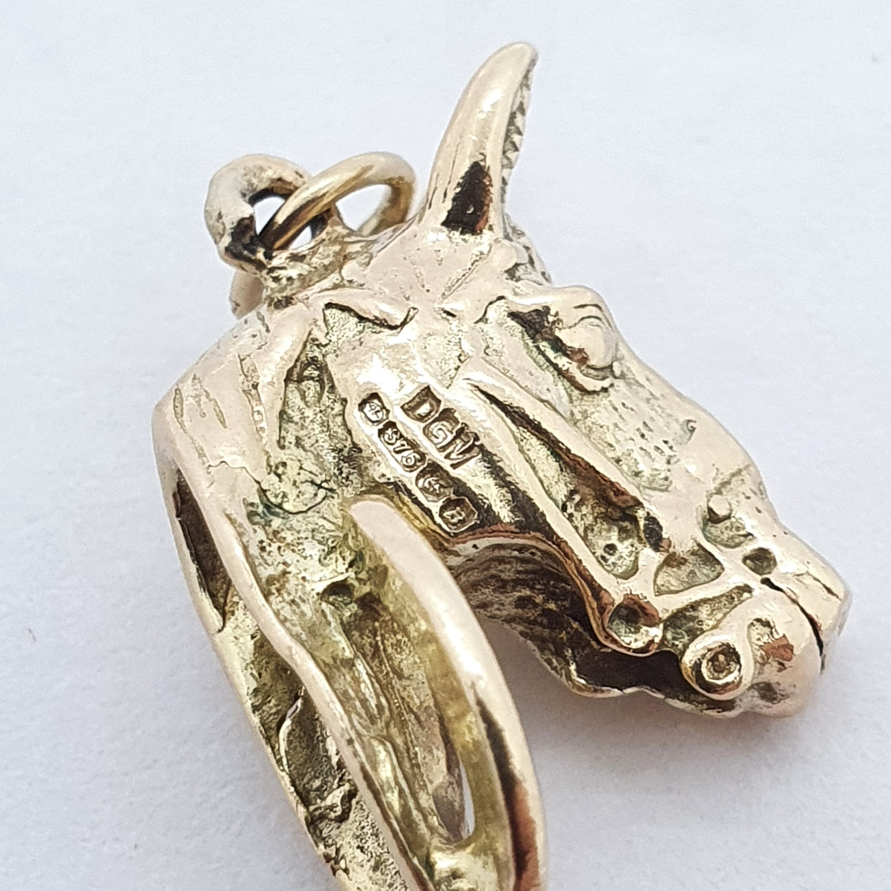 Vintage 9ct 9k Gold Horse Head Charm Pendant Necklace Etsy