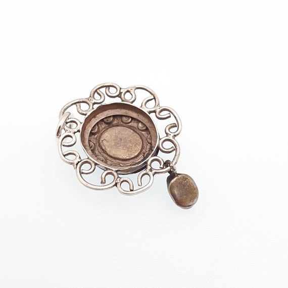 Antique Solid Silver Enamel Pendant Art Nouveau N… - image 4