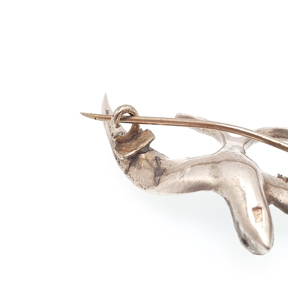 Antique Solid Silver Victorian Paste Bird Brooch … - image 8