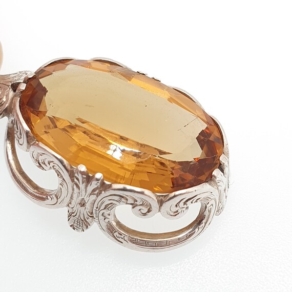 Antique Victorian Citrine Solid Silver Necklace P… - image 4