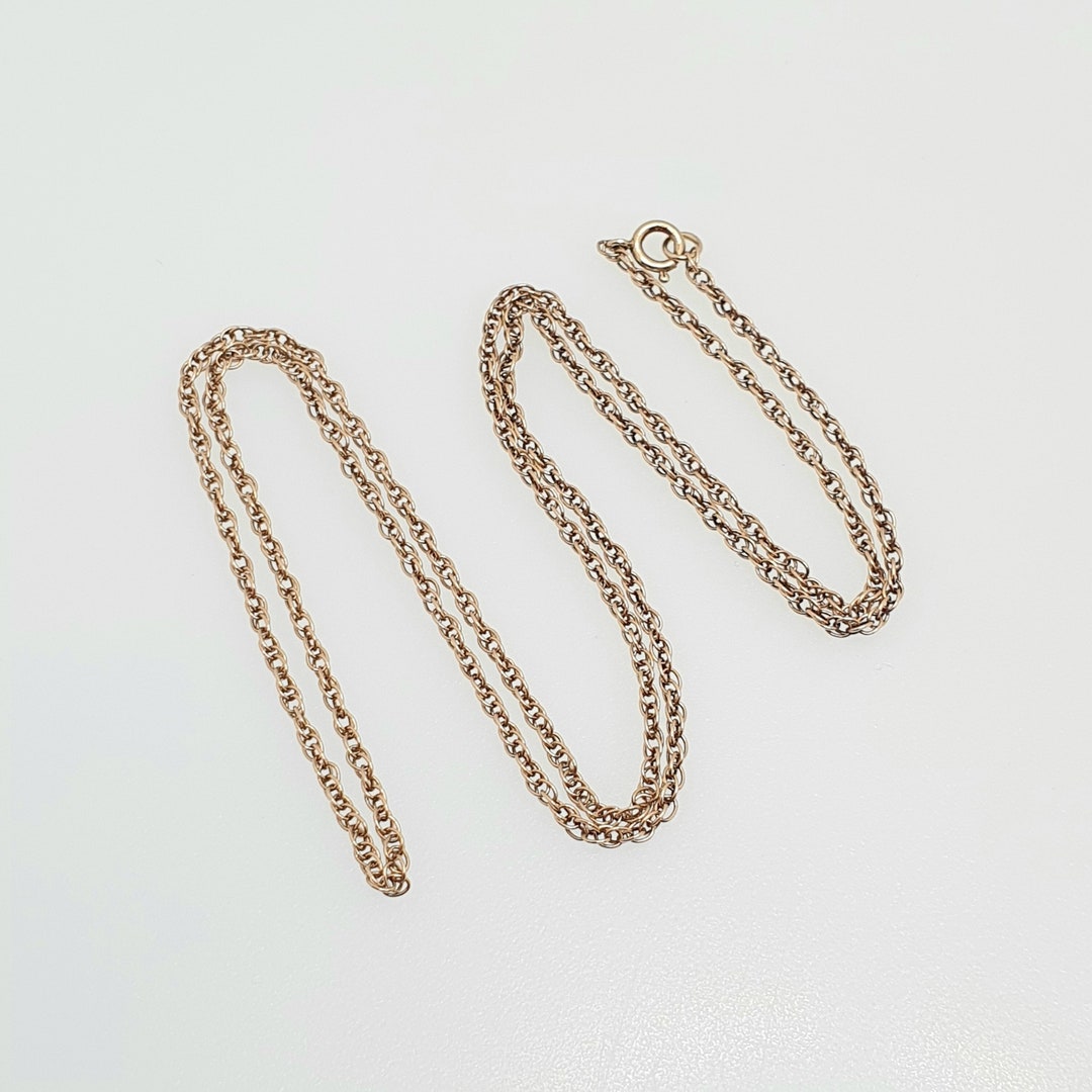 Vintage 9k 9ct Gold Chain Necklace Rope Link Twisting Helix Curb Link ...