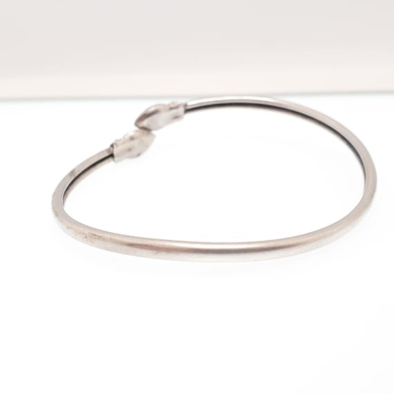 Antique Victorian Solid Silver Bangle Bypass Cros… - image 5