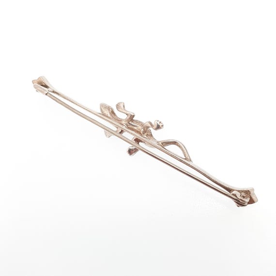 Antique Solid Silver Lizard Brooch Diamond Paste … - image 6