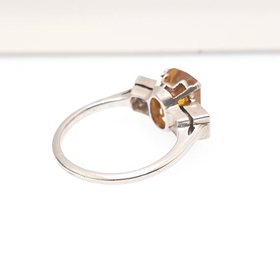 Antique Spessartite Garnet Solid Silver Ring Whit… - image 8