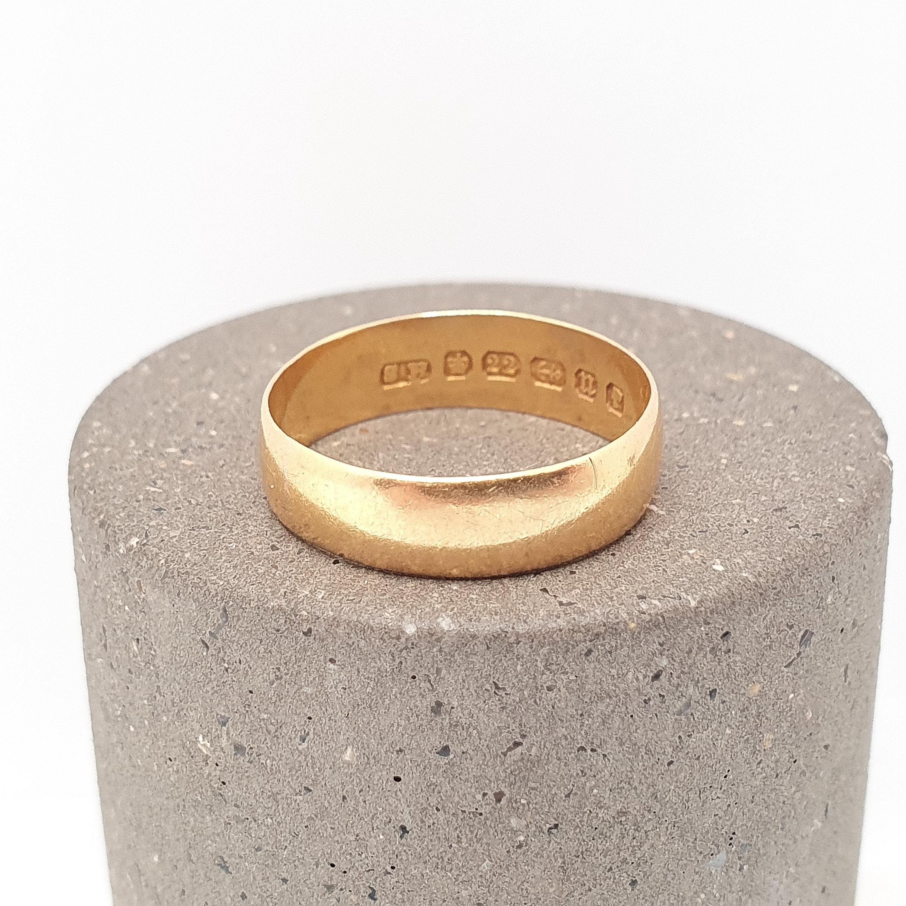 Antique Victorian 22ct Gold Wedding Band Ring 1887 Hallmark 22k