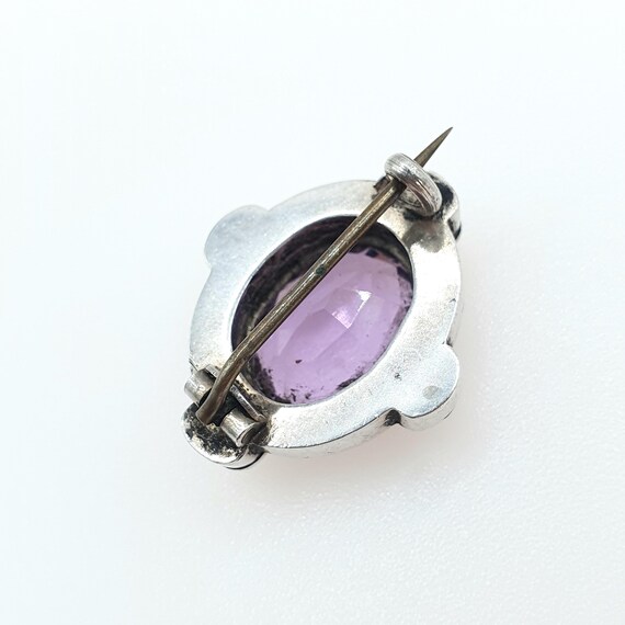 Antique Victorian Solid Silver Natural Amethyst B… - image 4
