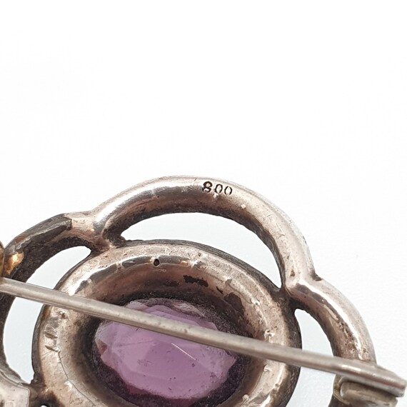 Antique Solid Silver Amethyst Paste Brooch Victor… - image 8