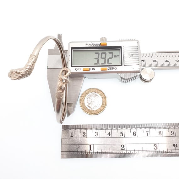 Antique Victorian Solid Silver Snake Bangle Brace… - image 8