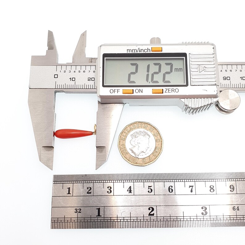 Antique 9ct Gold Victorian Coral Necklace Pendant Orange Salmon