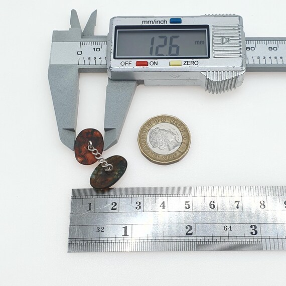 Antique Victorian Moss Agate Solid Silver Cuff Li… - image 6