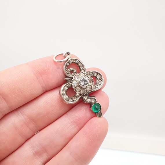 Antique Victorian Solid Silver Snake Necklace Pen… - image 4