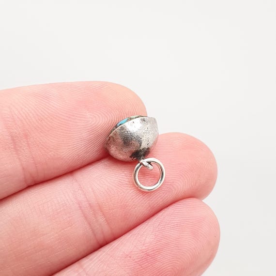 Antique Turquoise Solid Silver Pendant Victorian … - image 3