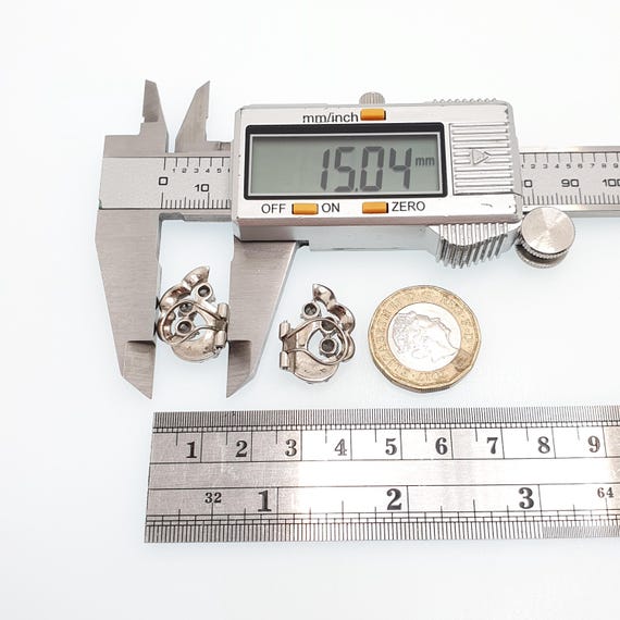 Antique Solid Silver Diamond Paste Earrings Art D… - image 9