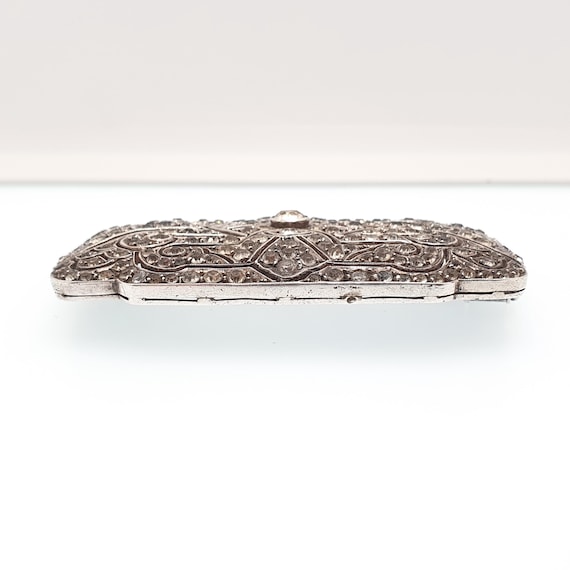Antique Solid Silver Diamond Paste Brooch Art Dec… - image 5