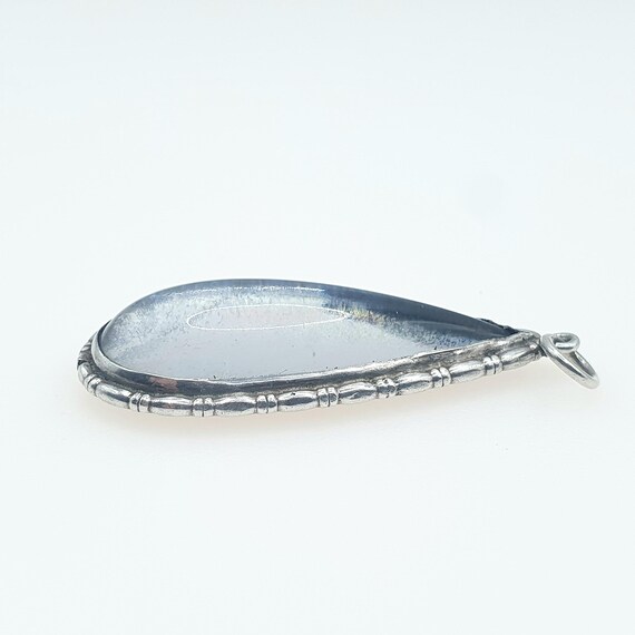 Antique Solid Silver Butterfly Wing Necklace Pend… - image 5