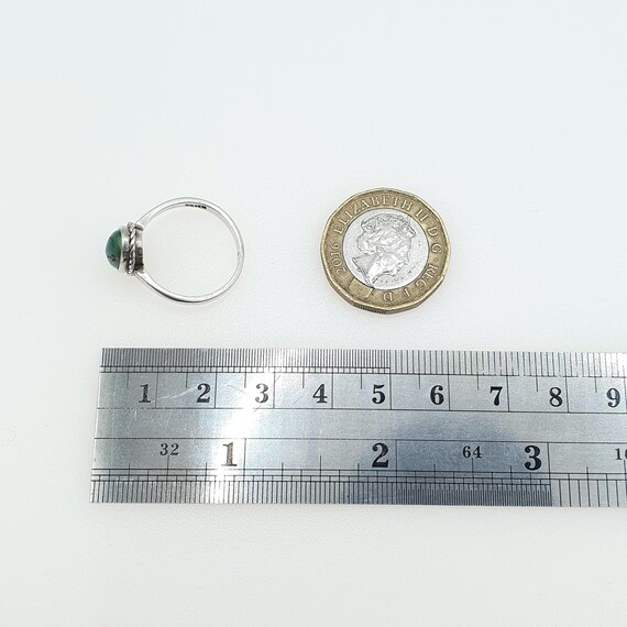 Old Vintage Solid Silver Turquoise Ring Natural G… - image 8