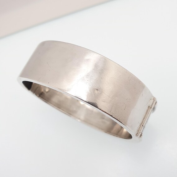 Victorian Solid Silver Antique Snap Bracelet Bang… - image 6