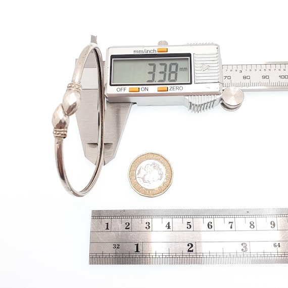 Antique Victorian Solid Silver Bangle Bypass Cros… - image 7