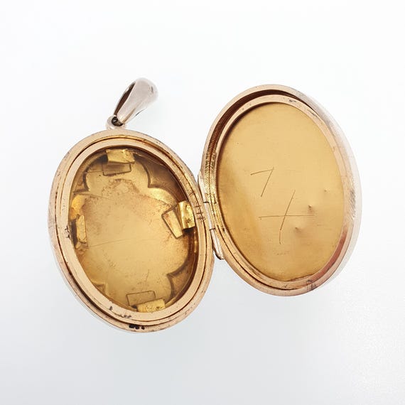 Antique Solid Silver Victorian Locket Dome Centre… - image 4