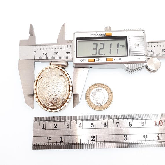 Antique Solid Silver Victorian Locket Dome Centre… - image 8