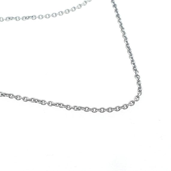 Antique Solid Silver Cable Link Chain Necklace Ov… - image 4