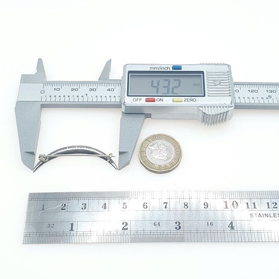 Antique Solid Silver Crescent Moon Diamond Paste … - image 7