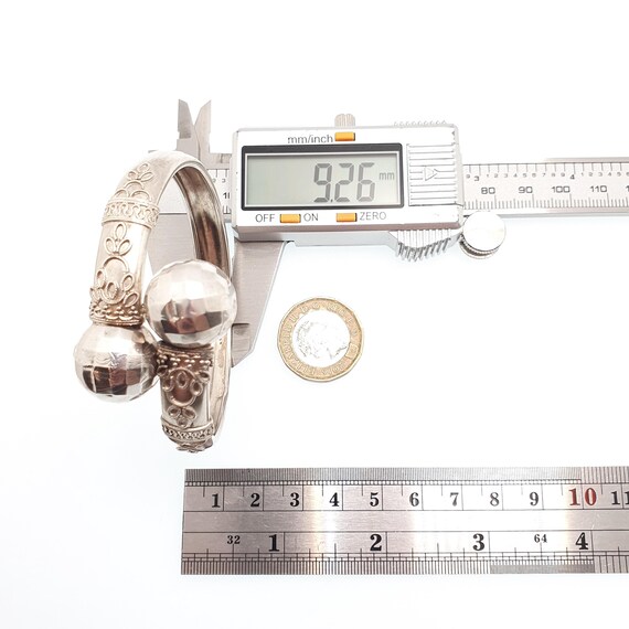 Antique Victorian Solid Silver Bypass Bangle Cros… - image 9