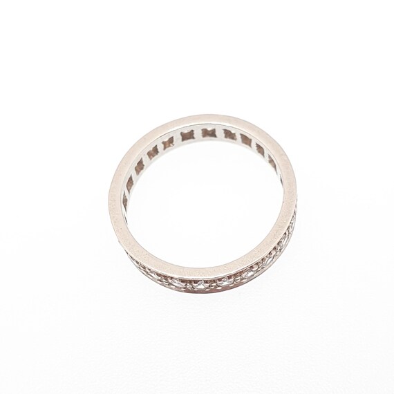 Antique Solid Silver Eternity Ring White Spinel G… - image 5