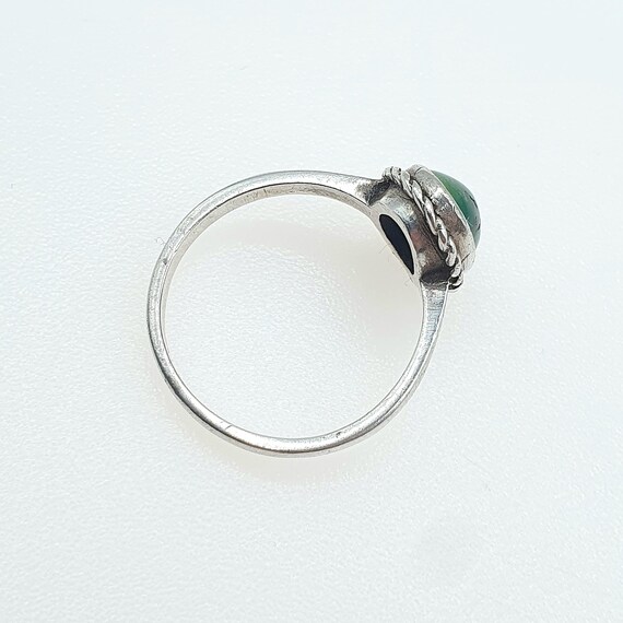 Old Vintage Solid Silver Turquoise Ring Natural G… - image 5